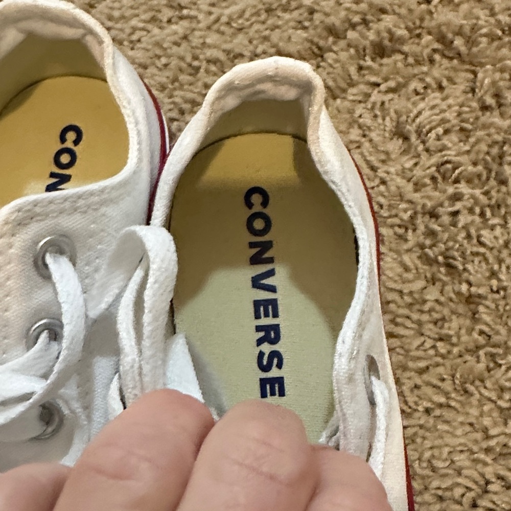 Converse White and Red Low-Top Sneakers - Picture 11 of 12